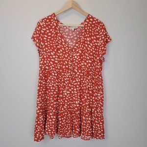 Pinch Mini Orange Flowy Mini Tunic Dress Blouse Medium